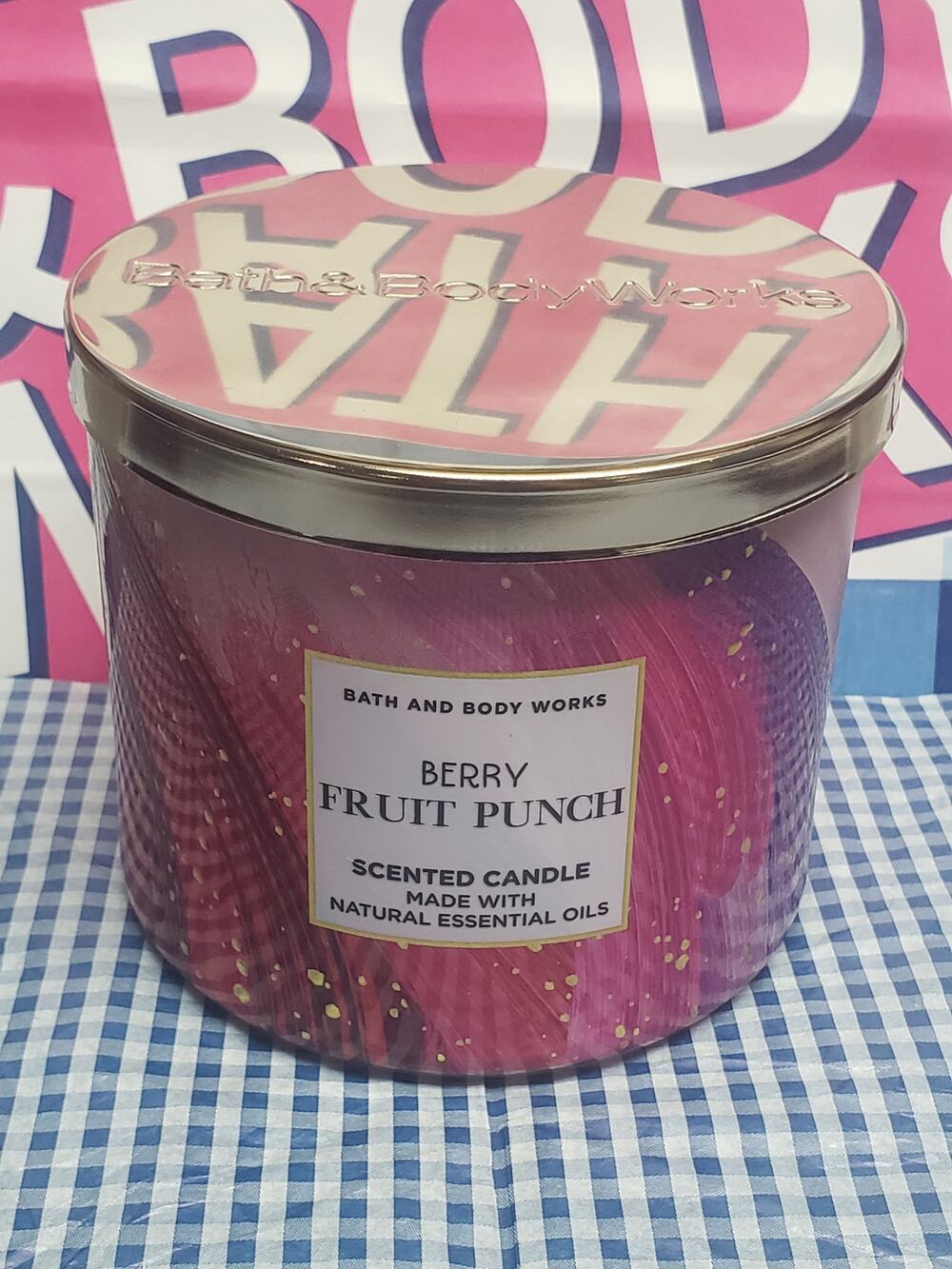 BBW Berry Fruit Punch Large 3 Wick 14.5oz Candle Home Fragrance Decor